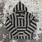 Fashion retro striped casual loose hoodie