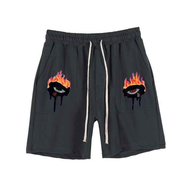 Personalized casual eye print shorts