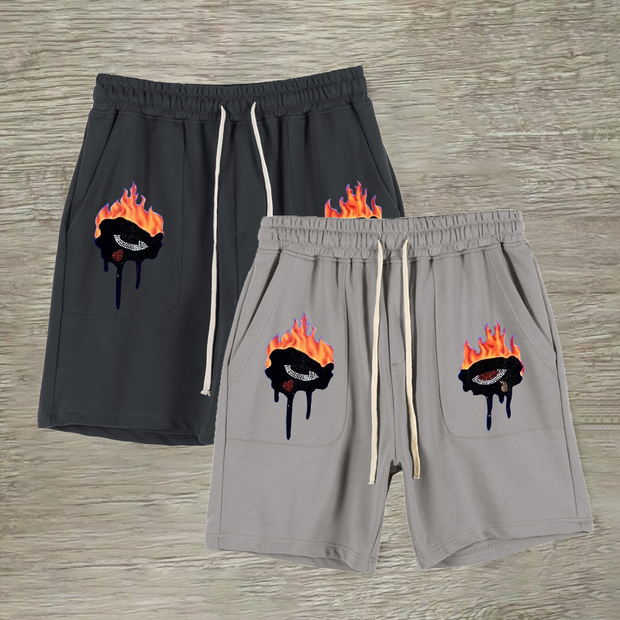 Personalized casual eye print shorts
