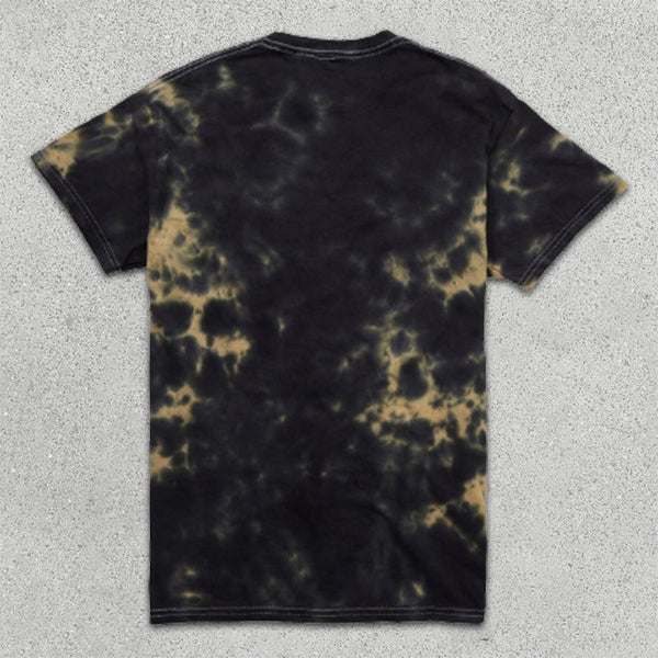 Skull Print Tie-Dye Short Sleeve T-Shirt