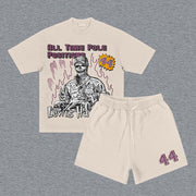 Racer No. 44 Print Short Sleeve Two Piece Set