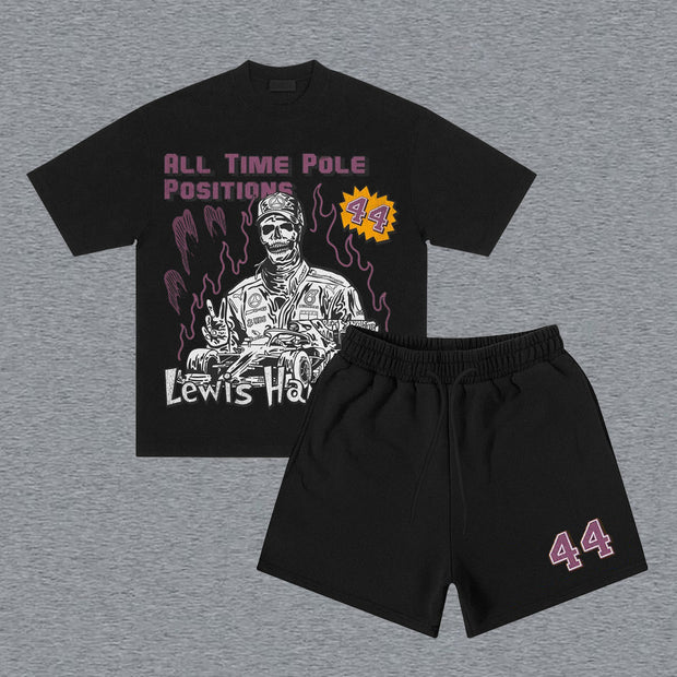 Racer No. 44 Print Short Sleeve Two Piece Set