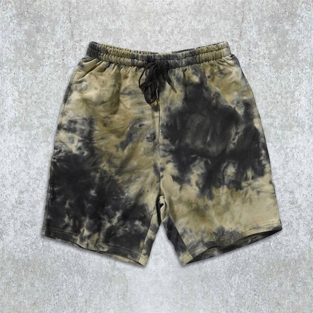 Street Fashion Tie Dye Print Shorts