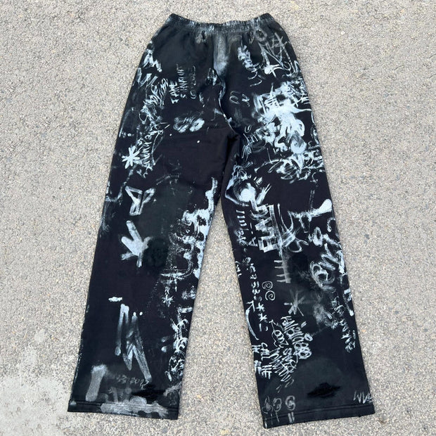 King casual street graffiti heavyweight sweatpants