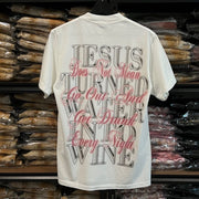 Jesus Lips Print Short Sleeve T-Shirt
