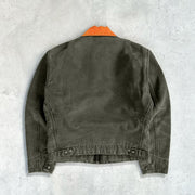 Contrast Lapel Cross Zip Jacket