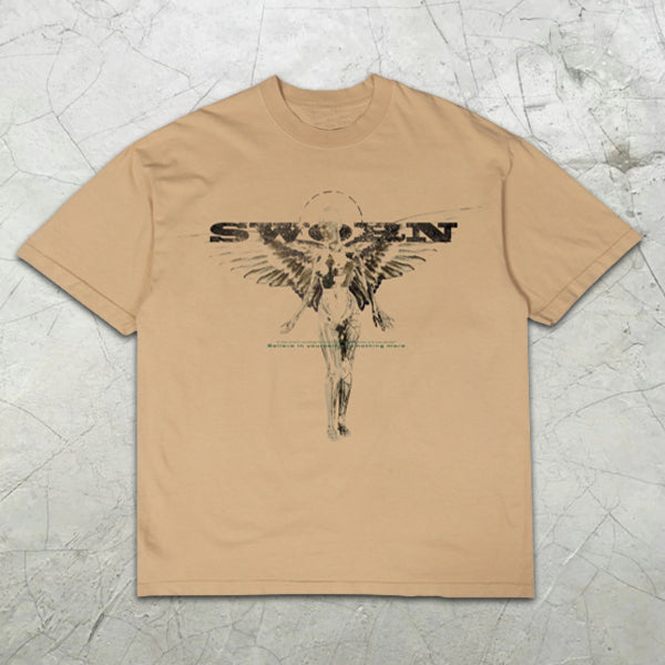 Angel Slogan Graphic Print Short Sleeve T-Shirt