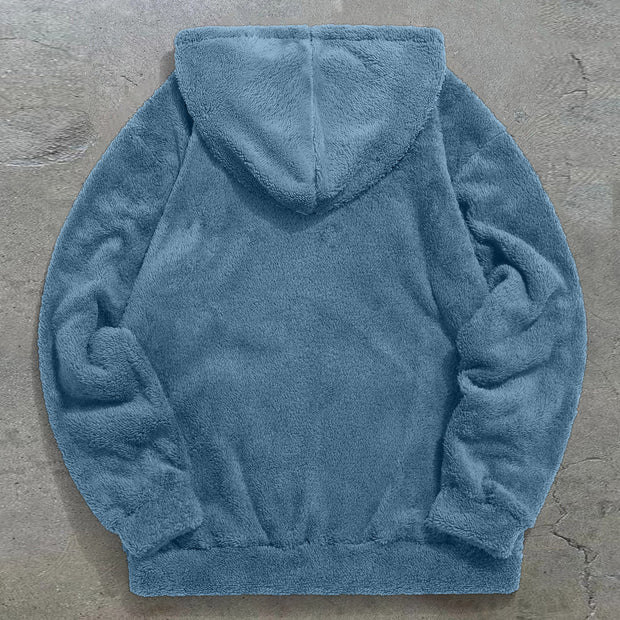 Retro Trend Cute Graphic Plush Hoodie