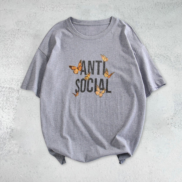 Casual loose printed short-sleeved T-shirt