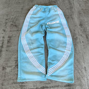Casual Street Retro Washed Striped Trousers