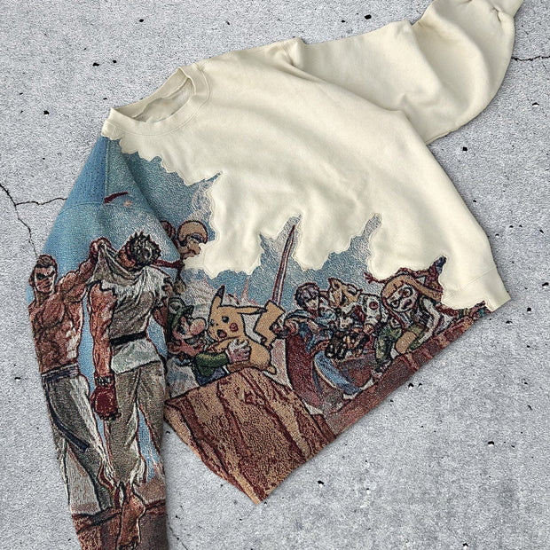 Pokemon Casual Street Style Tapestry Sweatshirt