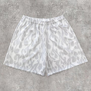 Trendy Gradient Flame Print Shorts