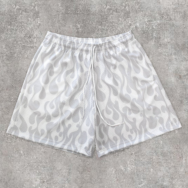 Trendy Gradient Flame Print Shorts