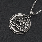 Viking pendant warrior vintage titanium steel necklace