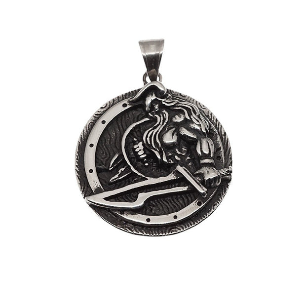 Viking pendant warrior vintage titanium steel necklace