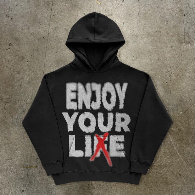 Enjoy Your Lie Print Long Sleeve Hoodies