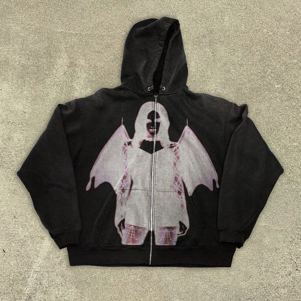 Fashion personality street style printed hoodie