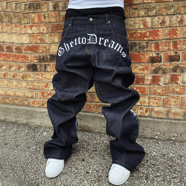 Skull Virgin Mary Print Jeans