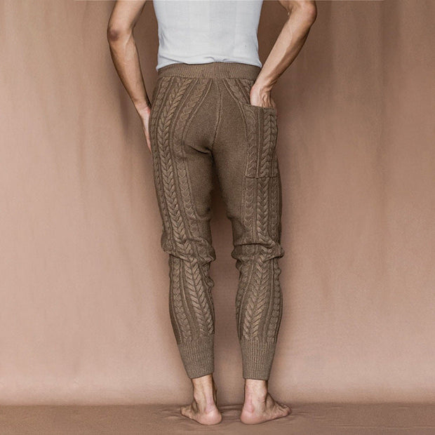 Casual fashion slim knitted cropped trousers