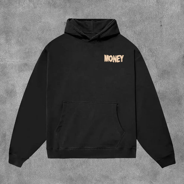 All We Need Is Money Print Long Sleeve Hoodies