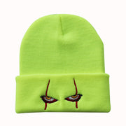 Pennywise scary eyes horror clown eyes knitted warm hip-hop hat