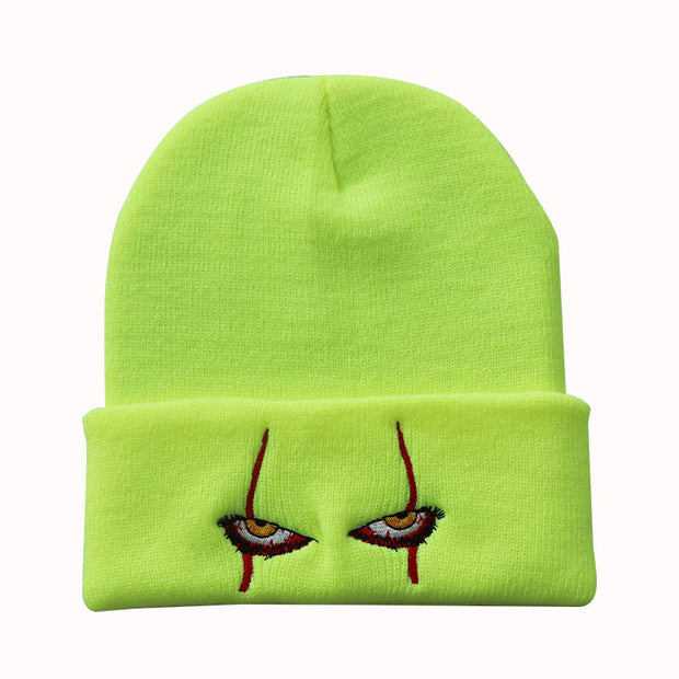 Pennywise scary eyes horror clown eyes knitted warm hip-hop hat