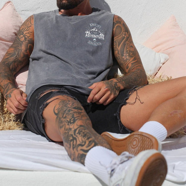 snow mountain print waistcoat