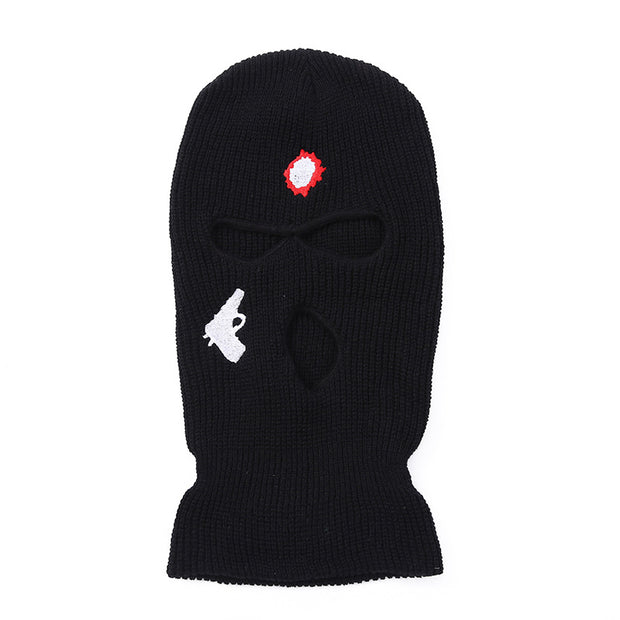 Men's and women's riding ski mask pullover knitted wool cap