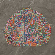 Contrasting Abstract Pattern Streetwear Hip-Hop Jackets