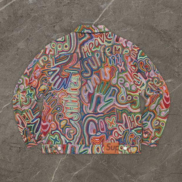 Contrasting Abstract Pattern Streetwear Hip-Hop Jackets