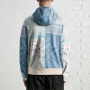 Street style personality multicolor cashew flower hooded sweatshirt