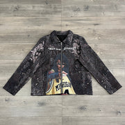Personality Girls Print Long Sleeve Zipped Jacket