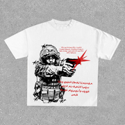 Vintage Soldier Crew Neck Short Sleeve T-Shirt