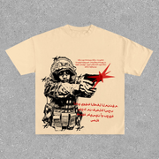 Vintage Soldier Crew Neck Short Sleeve T-Shirt