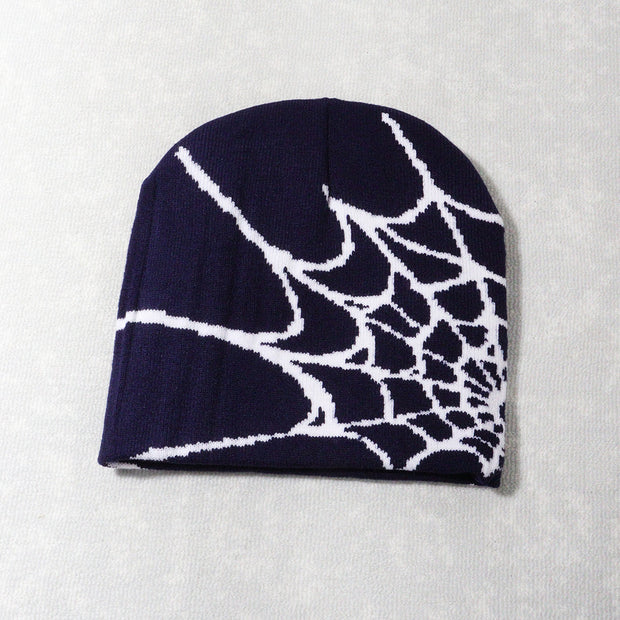 Spider web Y2K jacquard hat for men and women