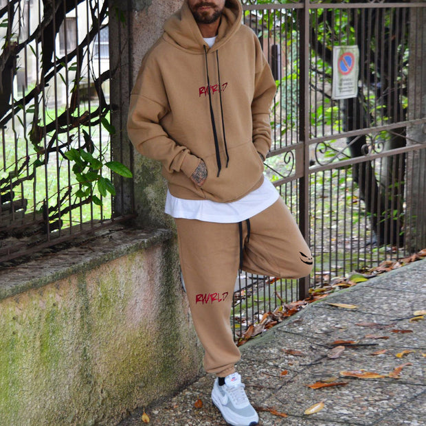 Street style trendy printed loose casual trousers