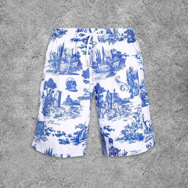 Street Skull Print Shorts