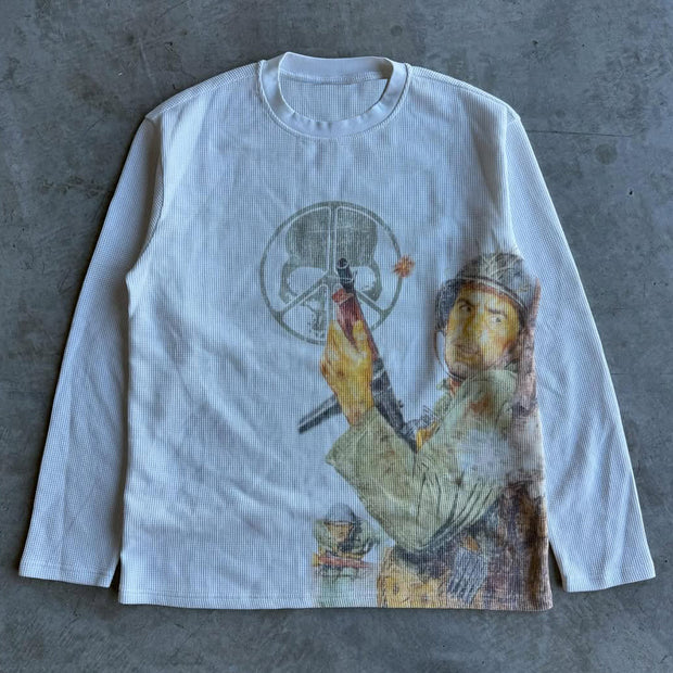Fashion Soldier Print Long Sleeve Sweatshirt