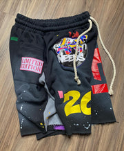 Fashionable contrast color casual shorts