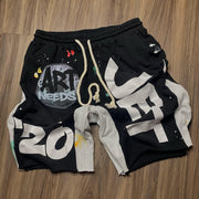 Fashionable contrast color casual shorts