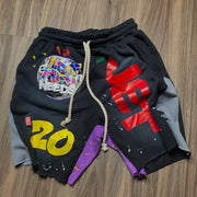 Fashionable contrast color casual shorts