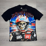 Skeleton racer print T-shirt