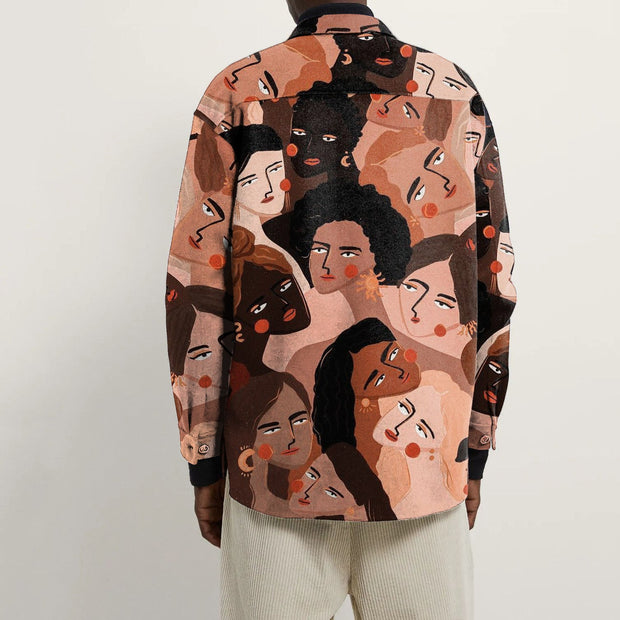 Retro print casual personality jacket
