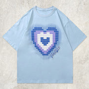 Alphabet Checkered Heart Graphic Tee