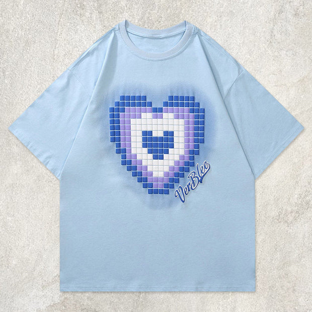 Alphabet Checkered Heart Graphic Tee
