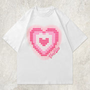 Alphabet Checkered Heart Graphic Tee