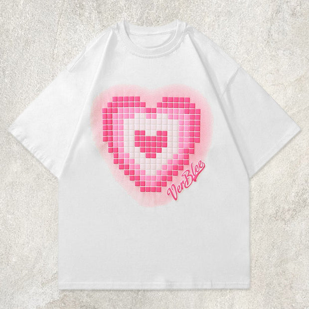 Alphabet Checkered Heart Graphic Tee