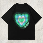 Alphabet Checkered Heart Graphic Tee