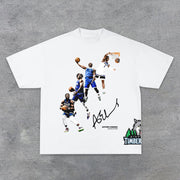 Casual Street Basketball Timberwolves Cotton T-Shirt