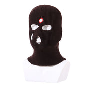 Balaclava three-hole hat outdoor riding headgear knitted warm ski mask